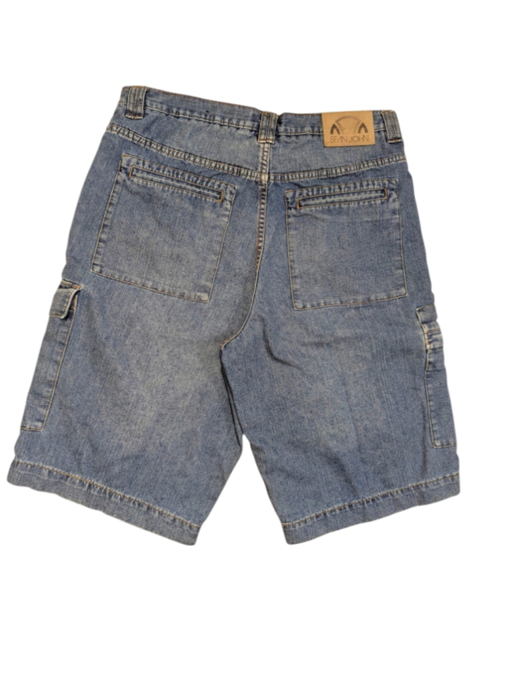 Sean John Jean Shorts Jorts Vintage 90s Denim Cargo Shorts Waist 38 - Picture 2 of 12